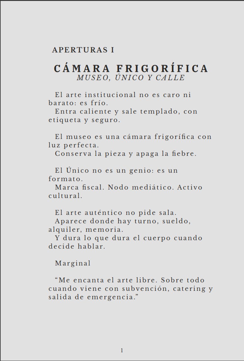 Página interior de Azul de Pantalla, apertura Cámara Frigorífica